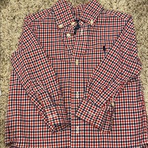 2T Red and Navy Gingham RL Polo dress shirt